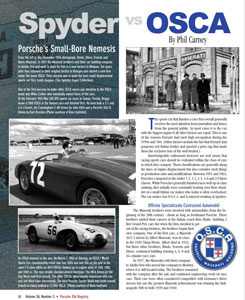 Spyder vs OSCA – Porsche 356 Registry, Sep-Oct 2012. Phil Carney 