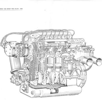 Osca Tipo 372 F2 1500 Engine 1958 